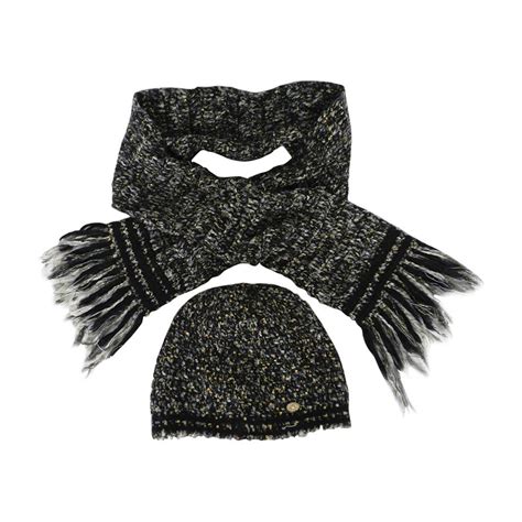 chanel winter hat and scarf|Chanel scarf price.